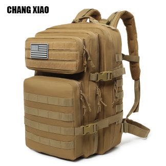 Khaki Tan Tactical Backpack — Desert Military MOLLE Pack